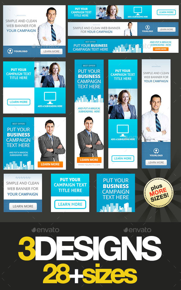 Corporate Web Banner Set Bundle 15 - Banners & Ads Web Elements