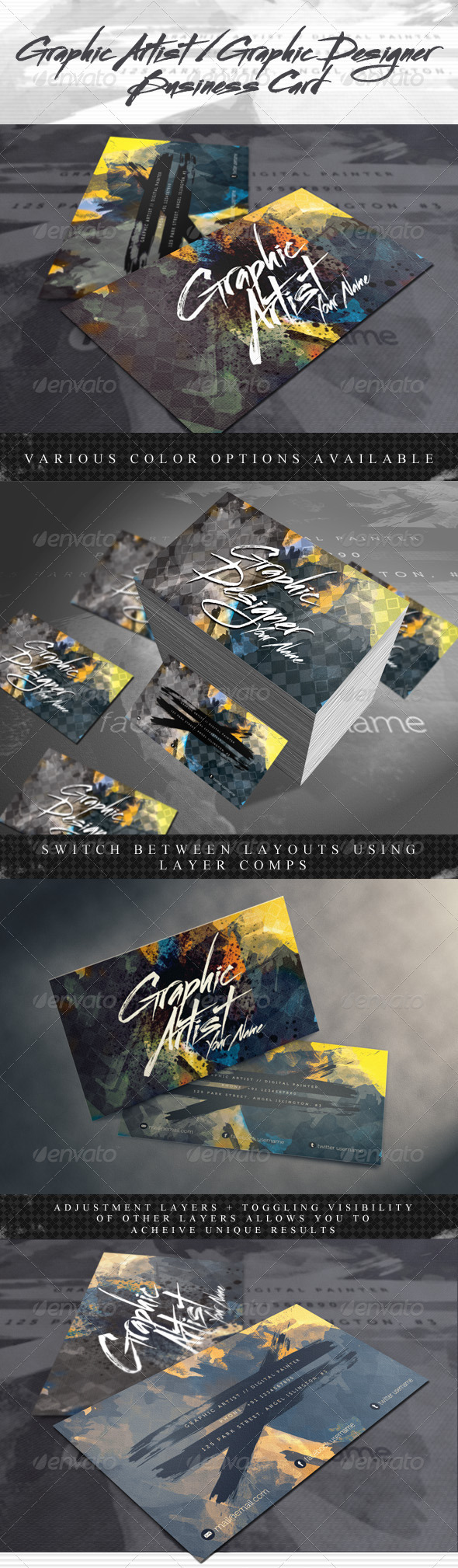 Artistic Business Card for Artists & Designers - Creative Business Cards