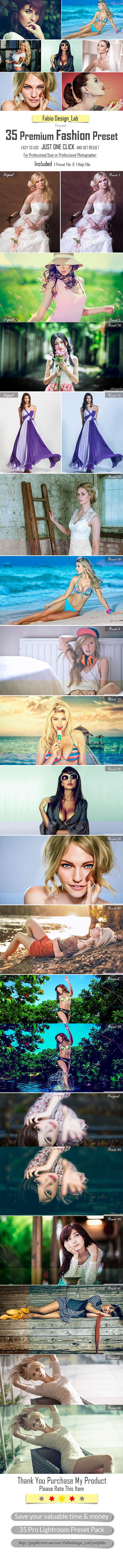 35 Premium Fashion Preset - Portrait Lightroom Presets