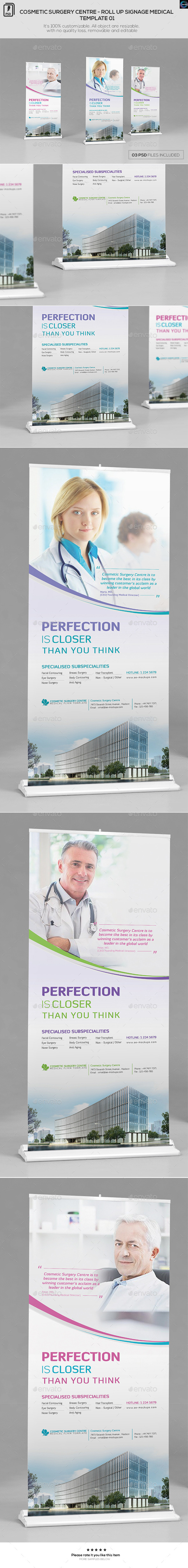 Cosmetic Surgery Centre-RollUp Medical Template 01 - Signage Print Templates
