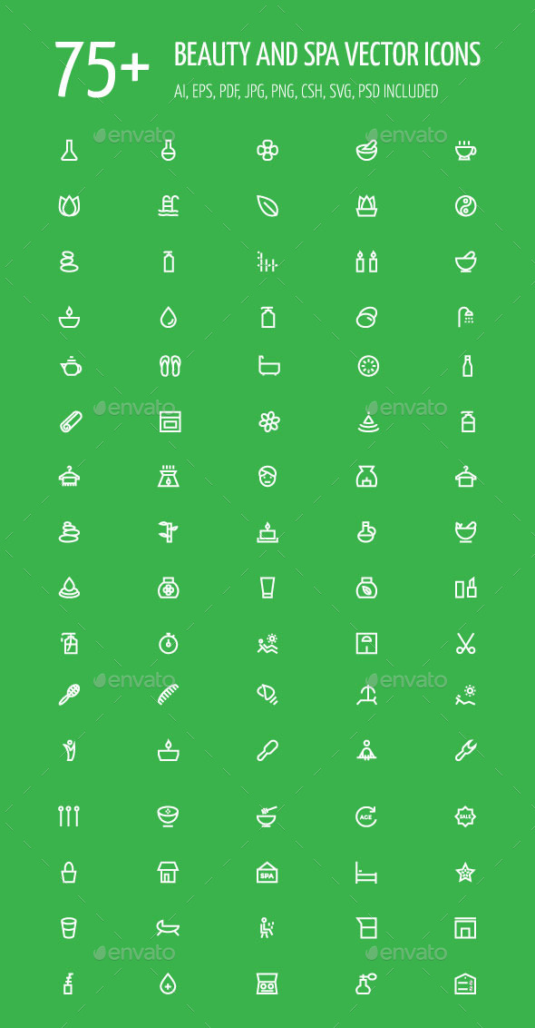 75+ Beauty and Spa Vector Icons - Icons