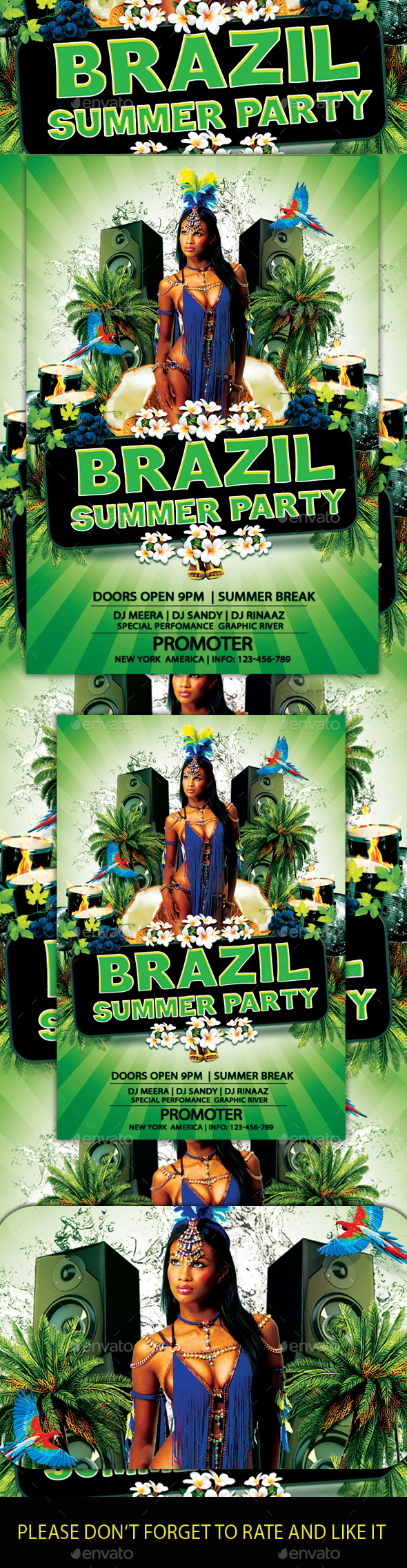 Brazil Summer Flyer - Flyers Print Templates