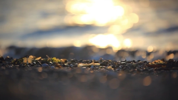 Beautiful Sea Wave And Sky At Sunset. Changes
