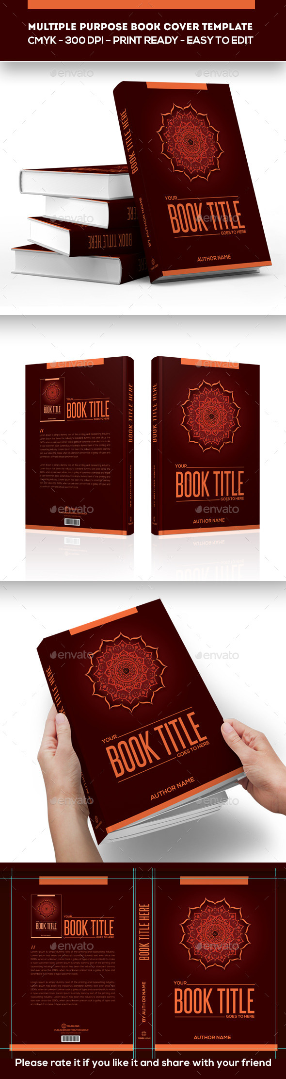 Multiple Purpose Book Cover Template - Print Templates