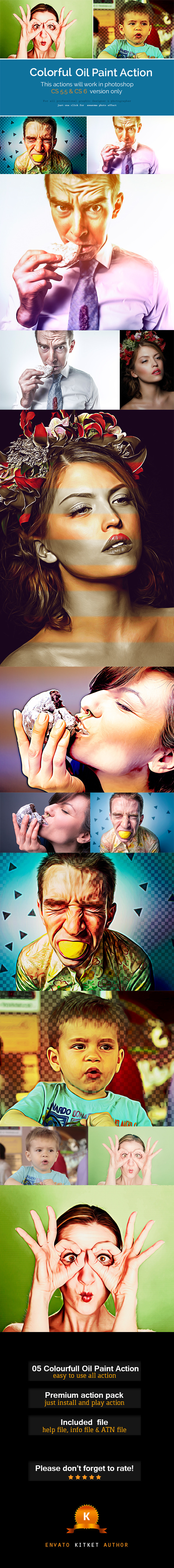 Colorful Oil Paint Action - Photo Effects Actions