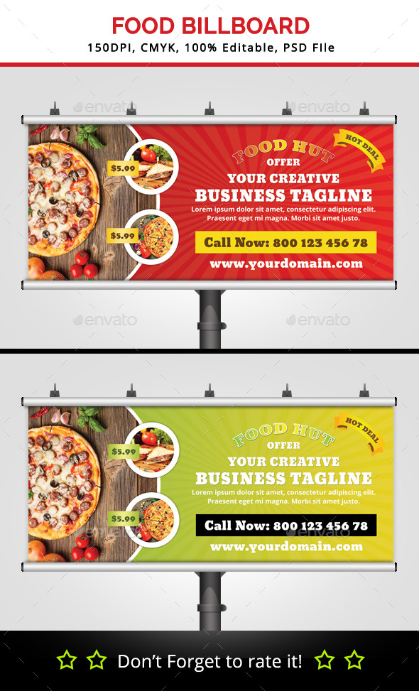 Food Hut Billboard v2 - Signage Print Templates