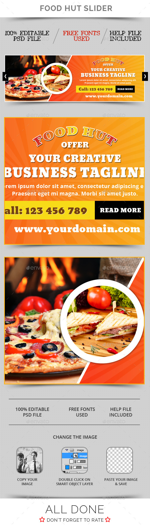 Food Hut Slider - Sliders & Features Web Elements