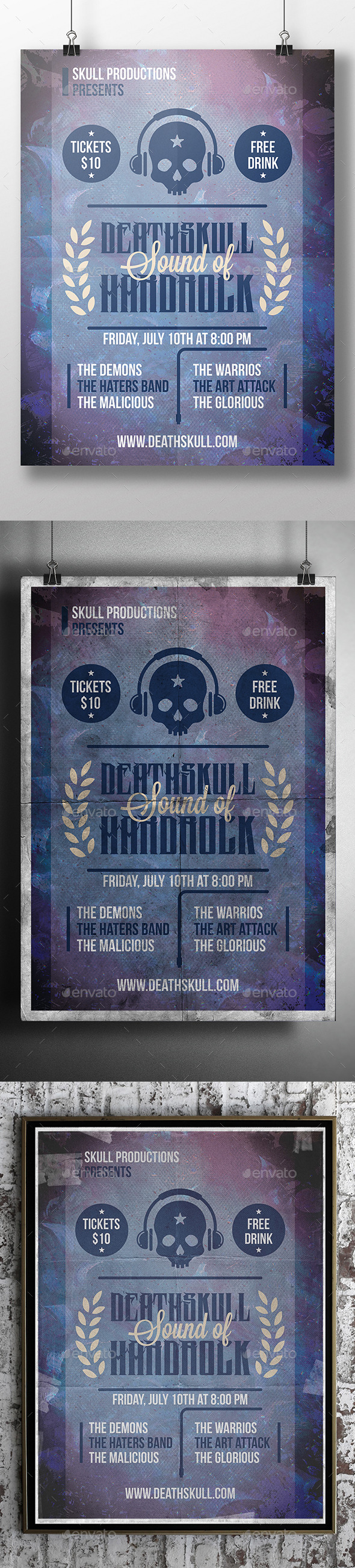 Skull Music Flyer Template - Clubs & Parties Events
