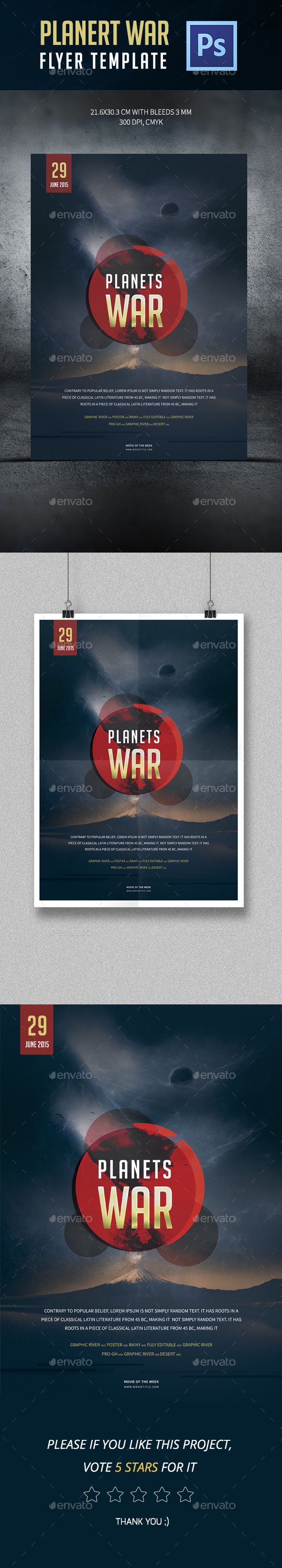 Planets War Poster Template - Events Flyers