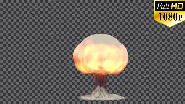 Huge Nuclear Explosion - Alpha Channel - FullHD