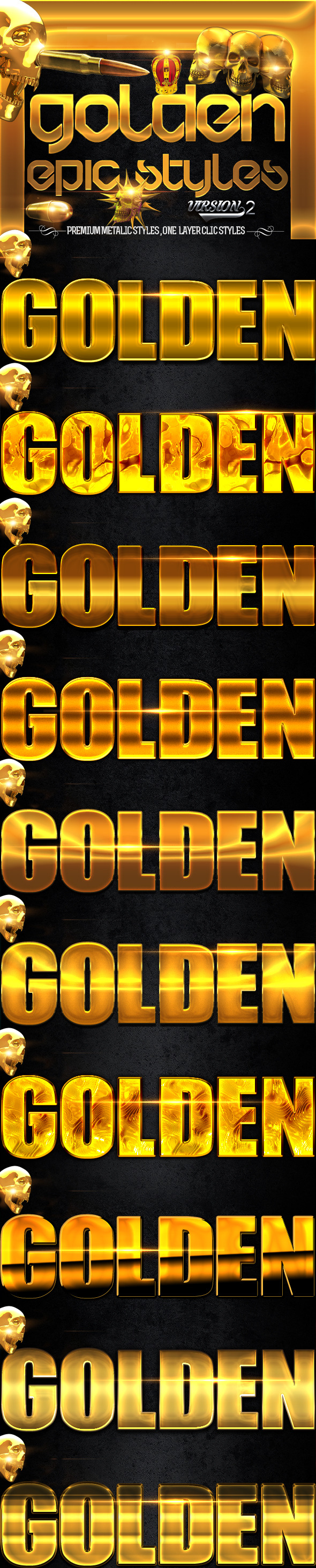 Golden Epic Styles 2 - Styles Photoshop