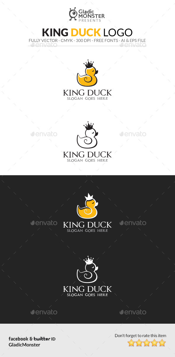King Duck Logo - Animals Logo Templates