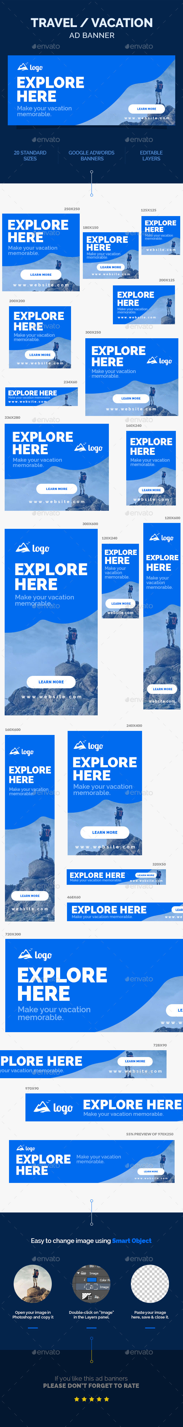 Travel Ad Banner / Vacation Ad Banner - Banners & Ads Web Elements