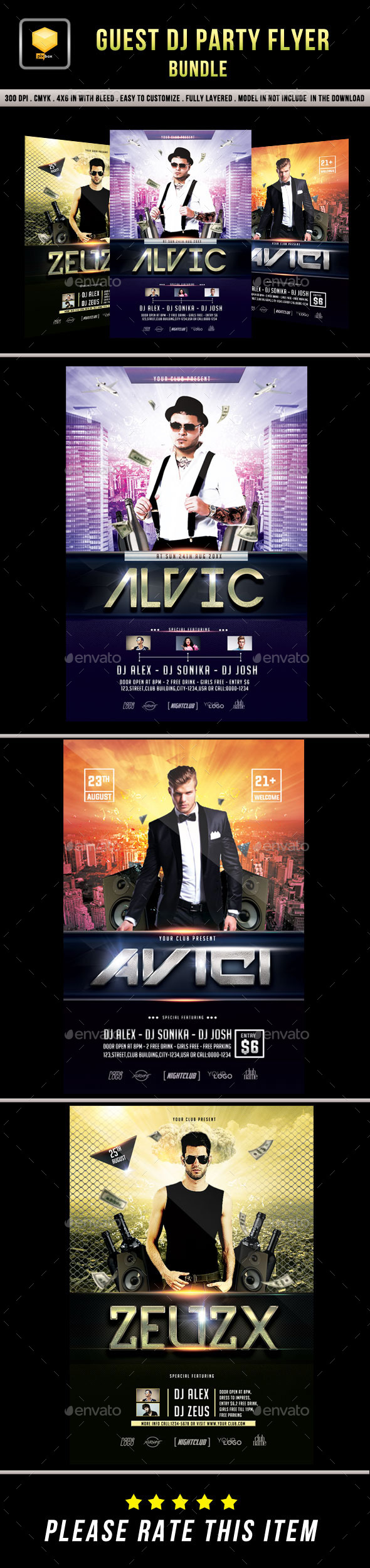 Guest DJ Party Flyer Bundle - Clubs & Parties Events