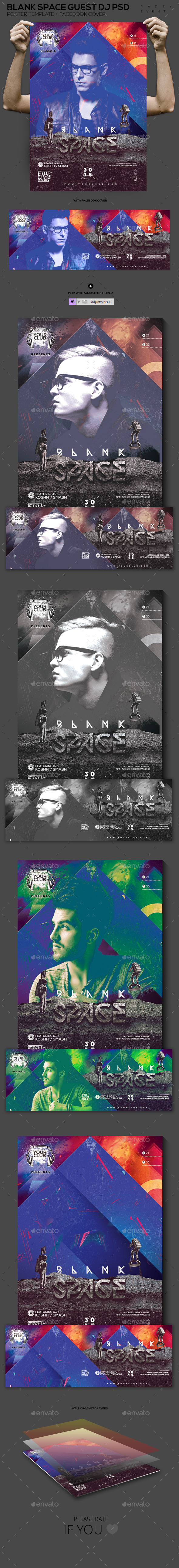 Blank Space Guest DJ PSD Template - Events Flyers