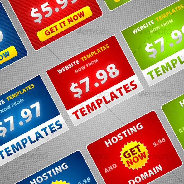 9 different exclusive web banners - Web Elements