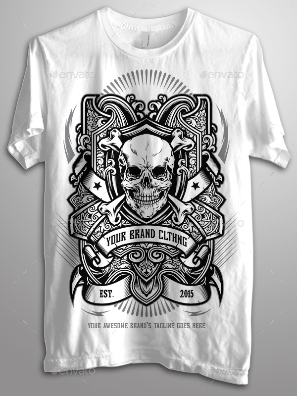 Skull Art Illustration Tshirt Template Design by angoes25 | GraphicRiver