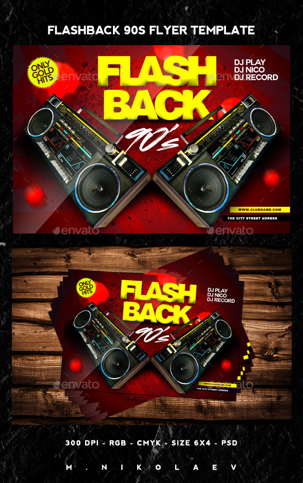 Flashback 90s Flyer - Clubs & Parties Events