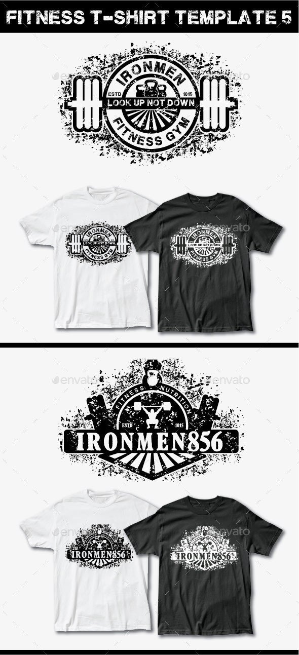 Fitness T-Shirt Template 5 - Grunge Designs
