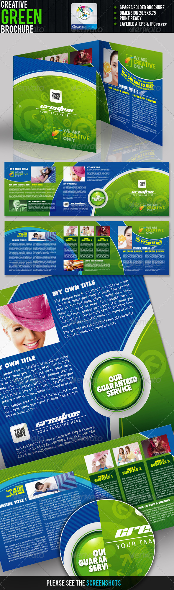 Creative Green Tri-fold Brochure - Corporate Brochures