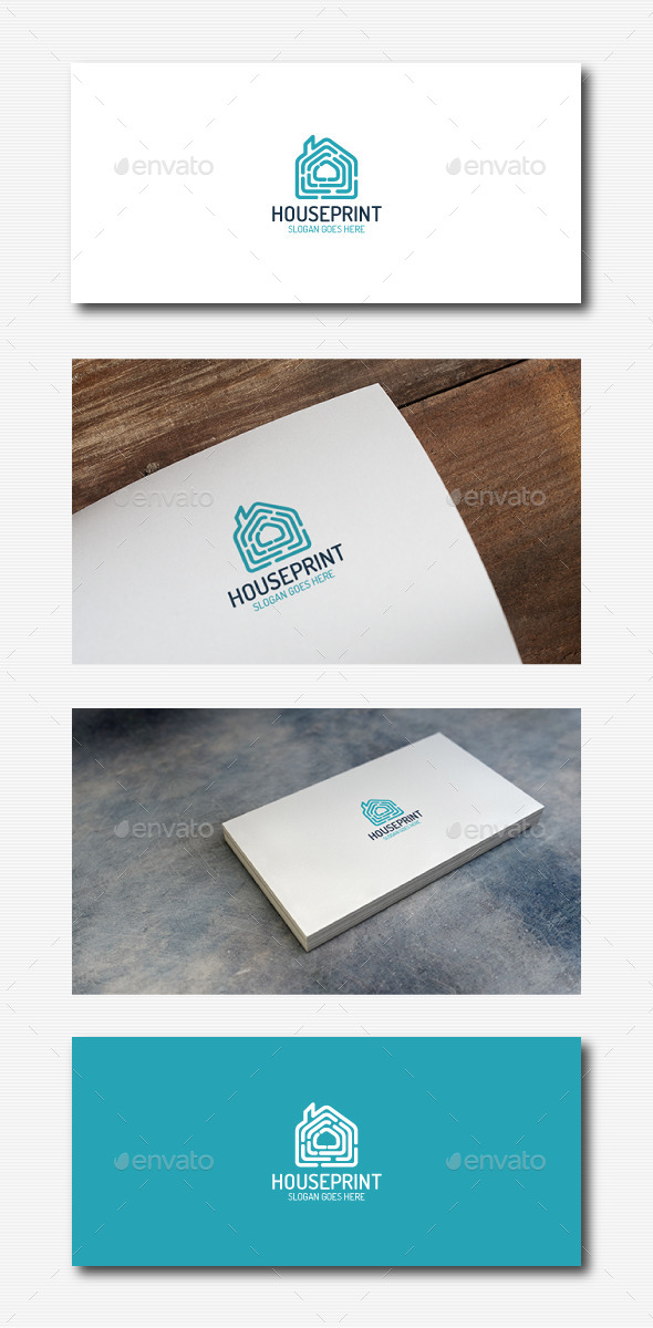Fingerprint House Logo - Buildings Logo Templates