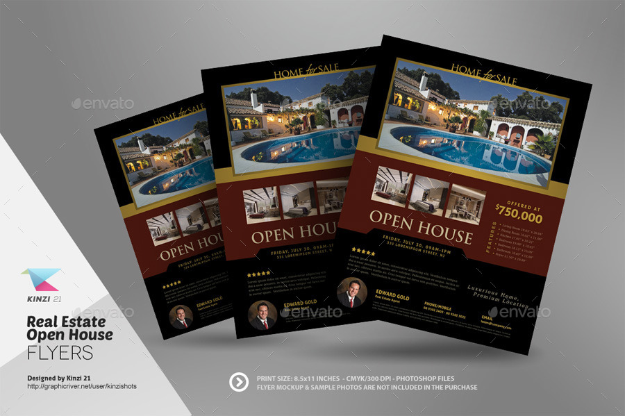 Real Estate Open House Flyer Templates, Print Templates | GraphicRiver