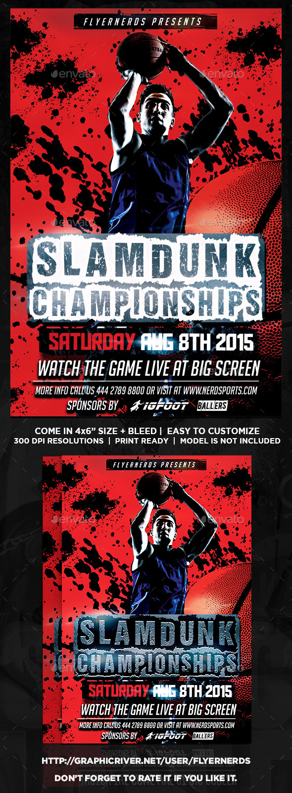 Basketball Slamdunk Championships Sports Flyer - Sports Events