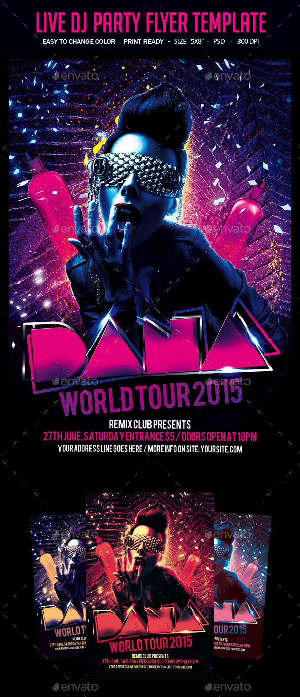 Live Dj Party Flyer Template - Clubs & Parties Events
