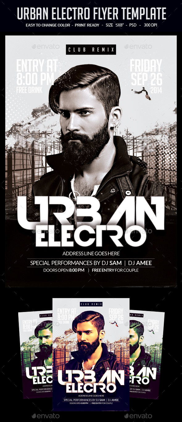 Urban Electro Flyer Template - Clubs & Parties Events