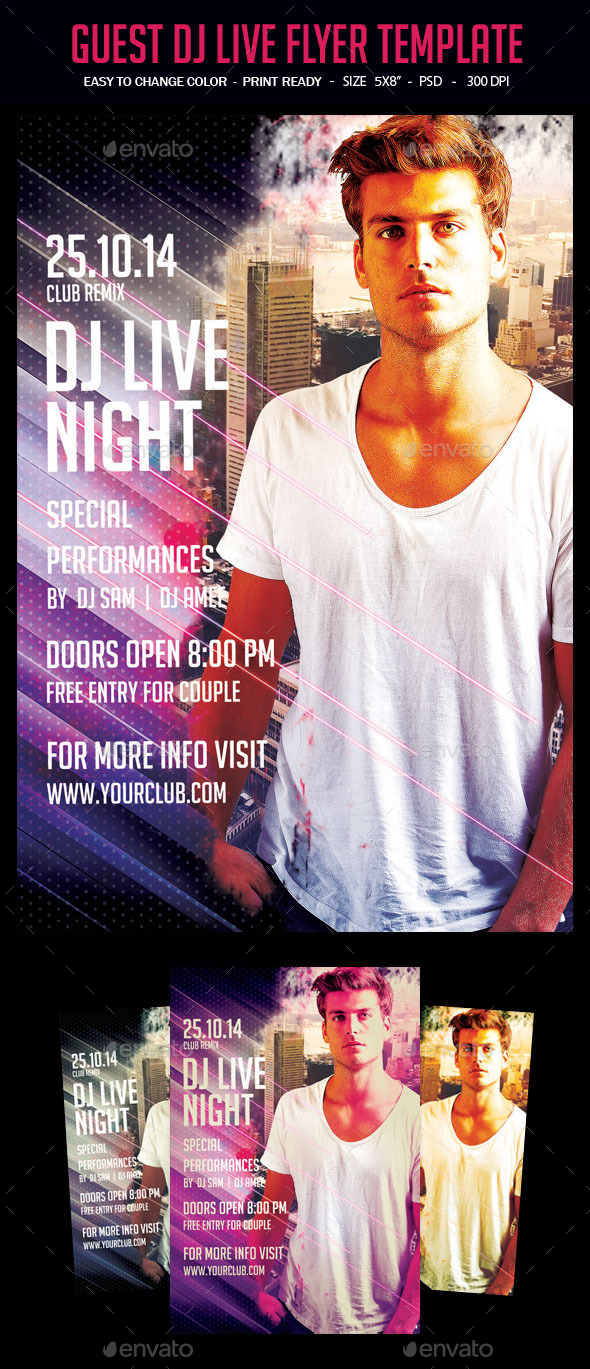 Guest Dj Live Flyer Template - Clubs & Parties Events
