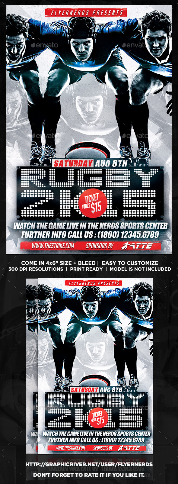 Rugby Championships 2K15 Sports Flyer - Sports Events