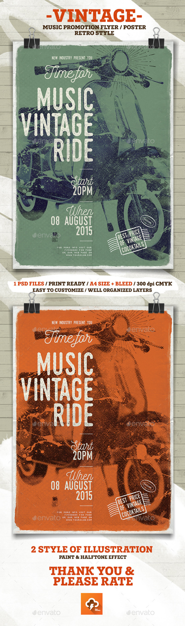 Music Vintage Ride Flayer/Poster - Events Flyers