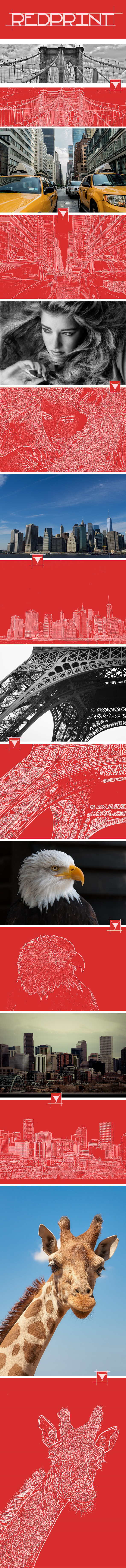 Redprint Photoshop Action - Photo Effects Actions
