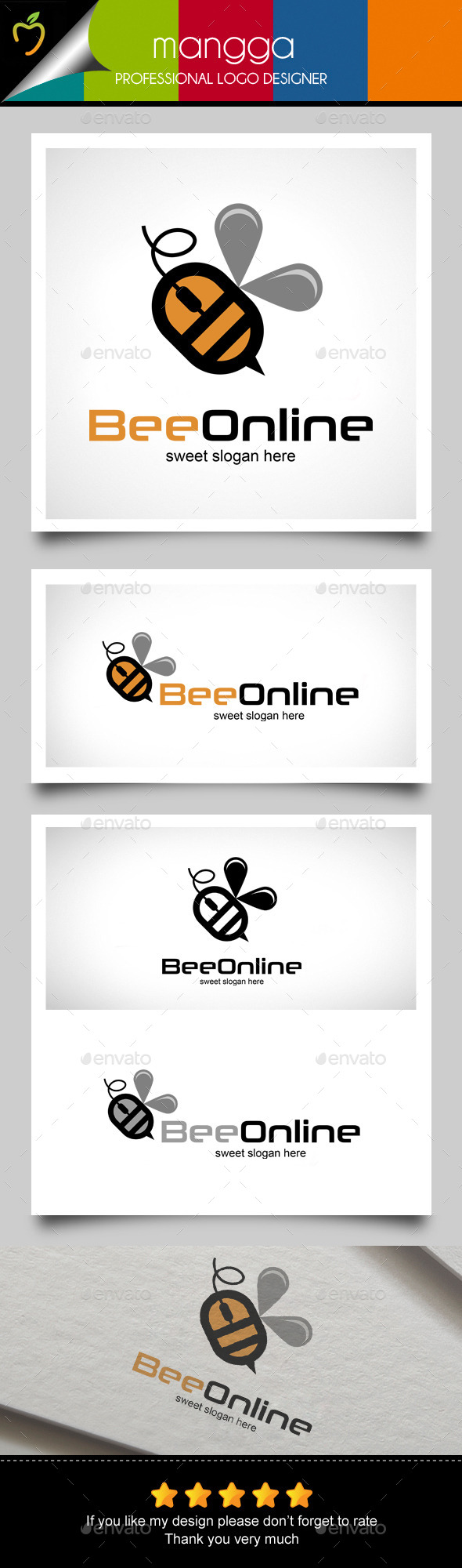 Bee Online Logo - Symbols Logo Templates