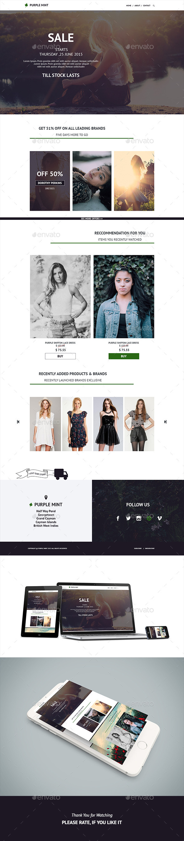 Purple Mint Fashion E-Newsletter - E-newsletters Web Elements
