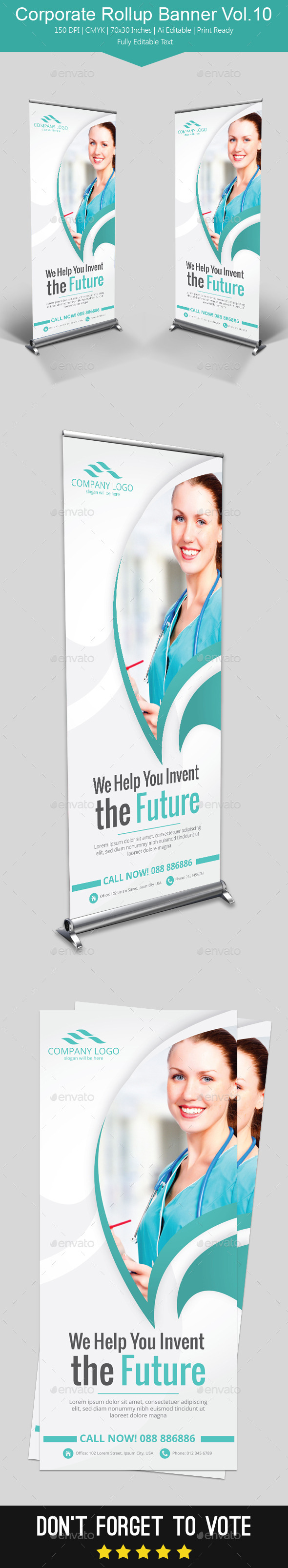 Corporate Rollup Banner Vol.10 - Signage Print Templates