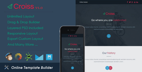 Croiss - Responsive Email + Drag & Drop Builder