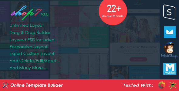 Shop7 - Ecommerce Email + Drag & Drop Builder
