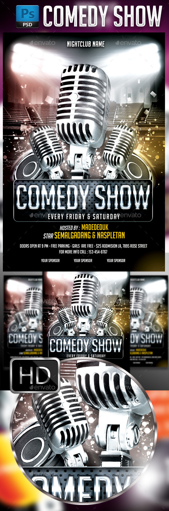 Comedy Show Flyer Template #2 - Events Flyers