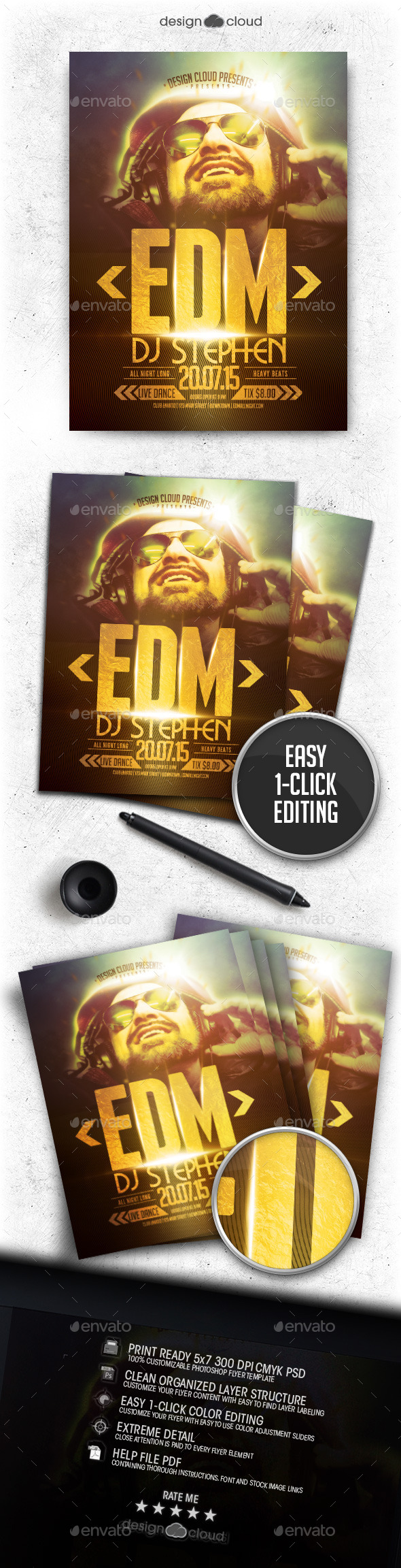 DJ Vol 1 Flyer Template - Clubs & Parties Events