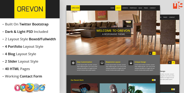 Excellent Orevon - Multipurpose HTML5 Responsive Template