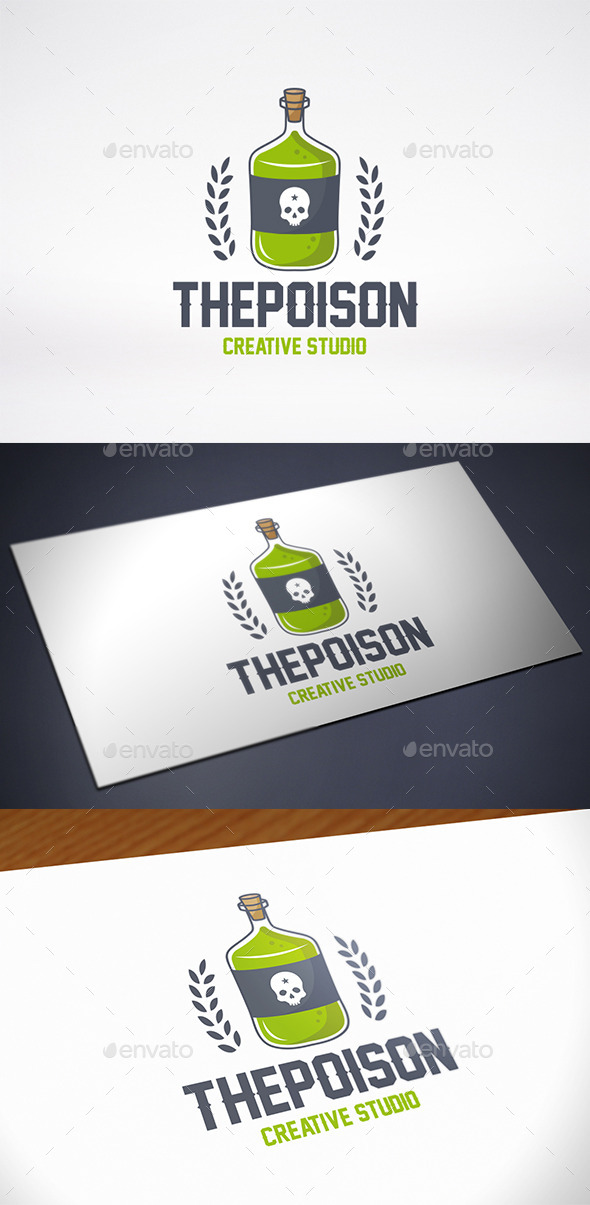 Poison Bottle Logo Template - Crests Logo Templates