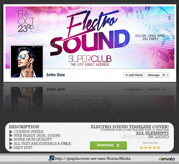 Electro Sound Facebook Timeline Cover - Facebook Timeline Covers Social Media