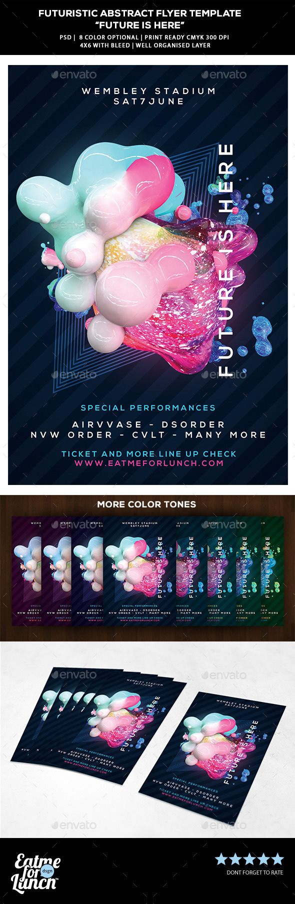Futuristic Abstract Electronic Music Flyer - Clubs & Parties Events