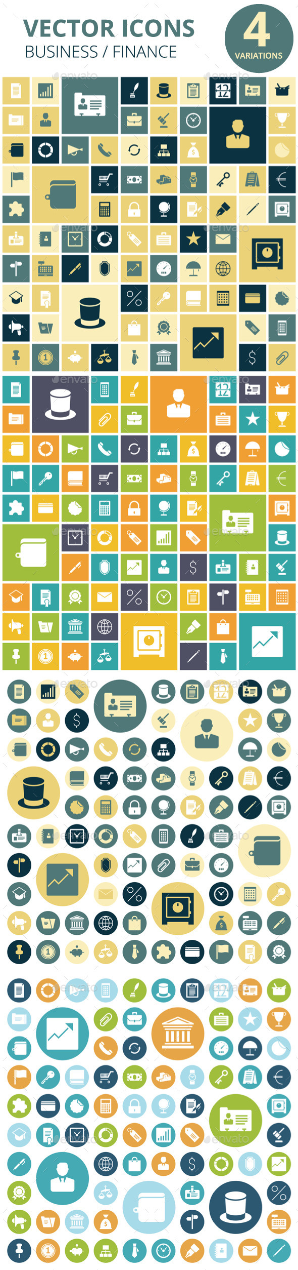 Flat Design Icons for Business - Business Icons
