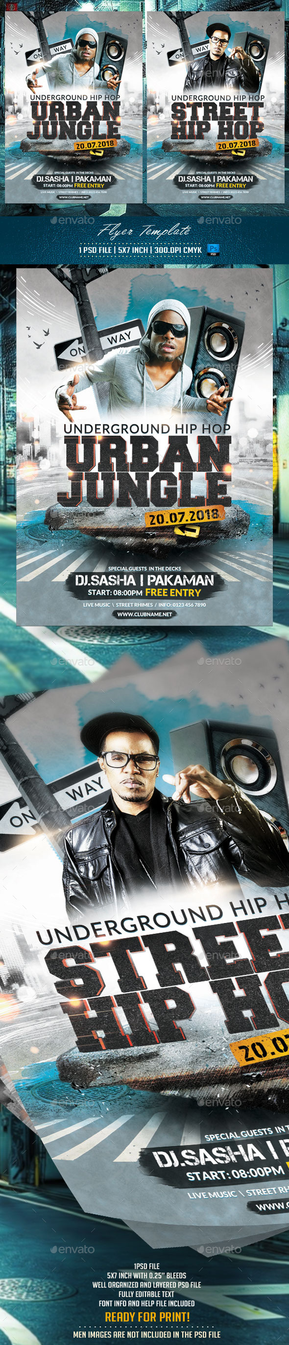 Urban Jungle Flyer Template - Clubs & Parties Events