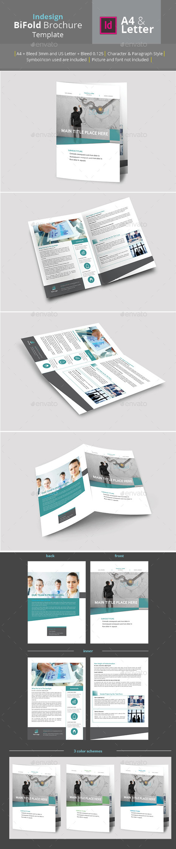 Bifold Brochure A4 & Letter Size - Brochures Print Templates