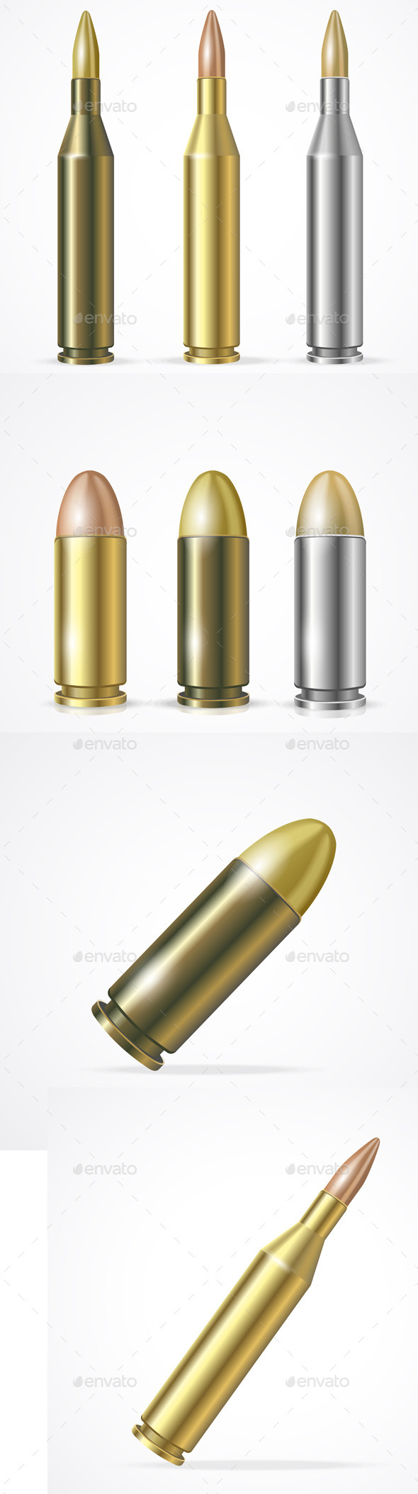 Rifle and Pistol Bullet Set - Man-made Objects Objects