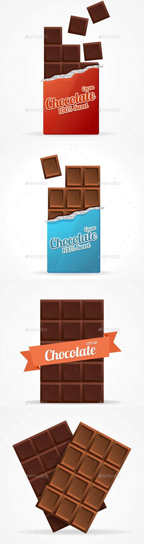 Dark and Milk Chocolate Bar - Food Objects