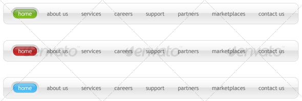 Silver Menu pack - Buttons Web Elements